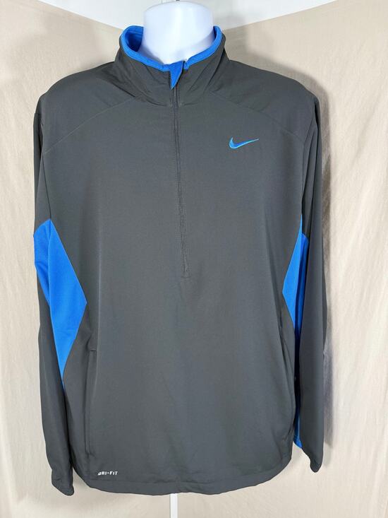 Nike Other - Nike Dri-FIT Colorblock 1/4-Zip Pullover Jacket Gray Blue Mens XL
